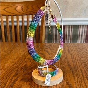 NWT Natasha Necklace and Bracelet Set Rainbow beaded set. Gold toned. BEAUTIFUL